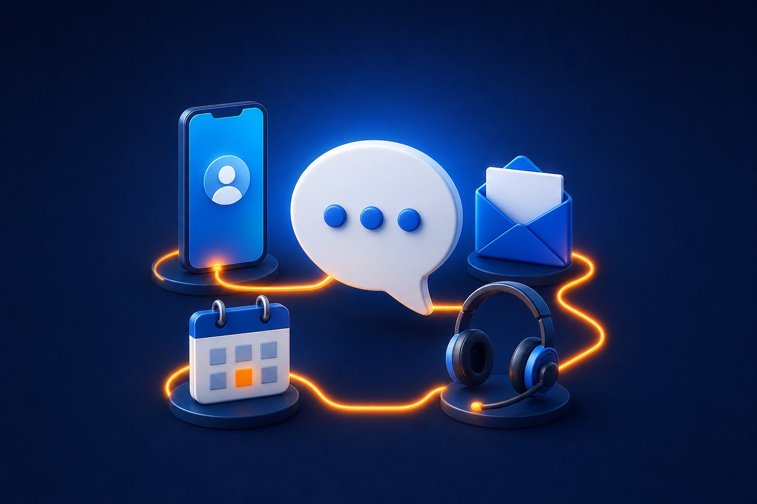 Customer consultation and connected support channels illustration